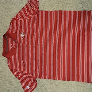 EUC Used 3XL XXXL Nike DriFit SF 49ers Niners Red White Stripe Short Sleeve Polo